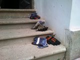 schody a rukavice