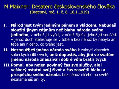 M.Maixner: Desatero eskoslovenskho lovka