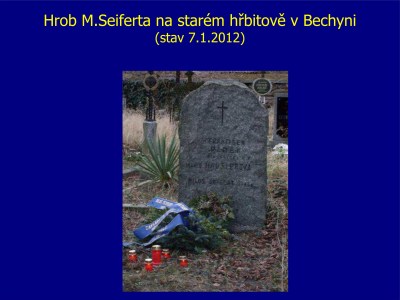 Hrob M.Seiferta na starm hbitov v Bechyni